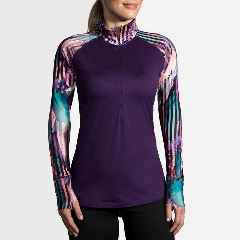 Brooks Dash Half Zip Hardloopjassen voor Dames Paars (WBRLD-4985)